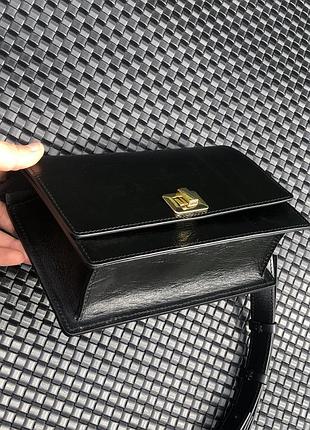 Черная кожаная сумка сумка кроссбоди классическая сумка2 фото