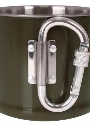 Кружка с карабином sturm mil-tec 500 мл оливковый 14608202