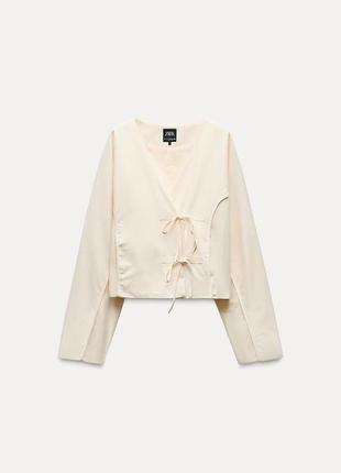 Куртка с завязками бежевая zara new