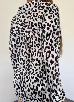 Zara рубашка с леопардовым принтом3 фото