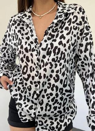 Zara рубашка с леопардовым принтом2 фото