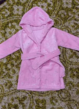 Халат флисовый 2-4 года