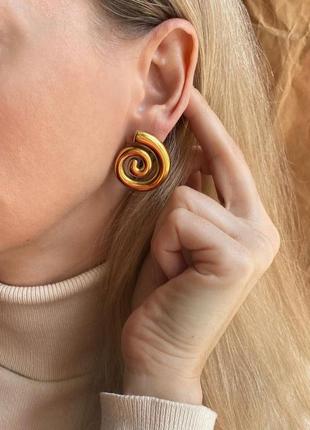 Винтажные серьги, серьги ракушка, серьги вечерние, серьги праздничные