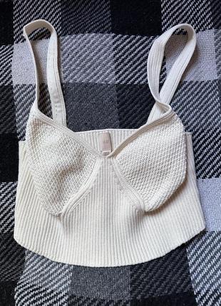 Вʼязаний спортивний топ h&m