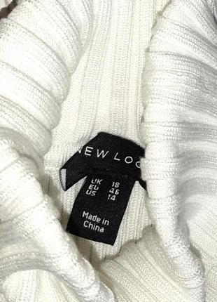 💝2+1=4 базовый белый свитер под горло рубчик new look, размер 52 - 545 фото