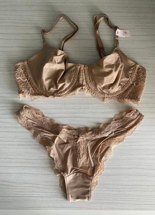Комплект белья victoria’s secret бюстгальтер 34b (75b), трусики s. виктория сикрет