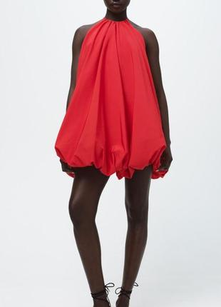 Must have! короткое платье-баллон zara original spain короткое красное платье зара платье зара сулек баллон