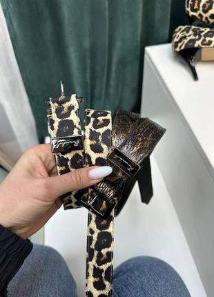 Ексклюзивні туфлі з італійської шкіри та замші жіночі на підборах шпильці леопардові7 фото