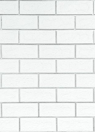 Панель стеновая 70*70cm*5mm белый кирпич с серебром (d) sw-00001502