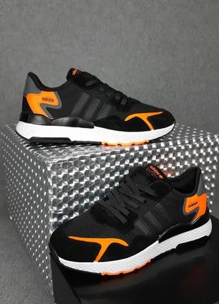 Кросівки adіdas nite jogger чорні з помаранчевим