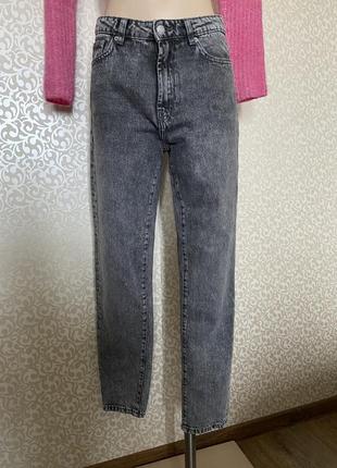 Стильні сірі графітові джинси мом denim2 фото