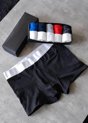 Набор мужских трусов цвет чёрный, графит, серый, красный, синий.