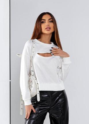 Стильний костюм з трикотажної тканини