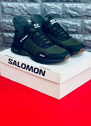 Мужские кроссовки salomon 2.5l зелёные термо кроссовки саломон8 фото