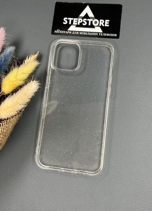 Чехол для iphone 12 pro max с блесточками прозрачный силиконовый clear transparent глянцевый