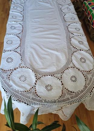 Скатертина на овальний стіл ручна робота вінтаж