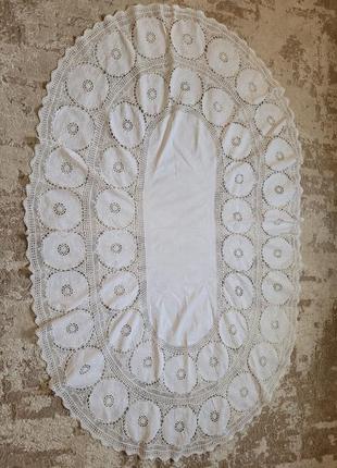 Скатертина на овальний стіл ручна робота вінтаж