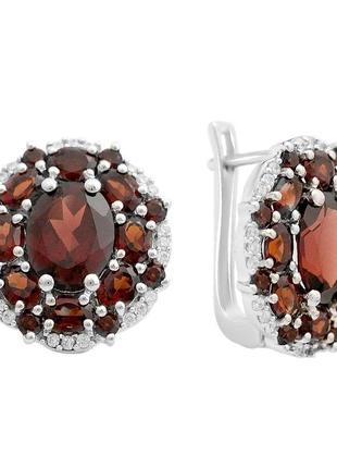 Серебряные серьги ogosilver с натуральным гранатом 8.701ct (2166306)