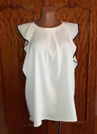 💝2+1=4 фирменная молочная блузка блузка с воланами на рукавах next, размер 52 - 542 фото