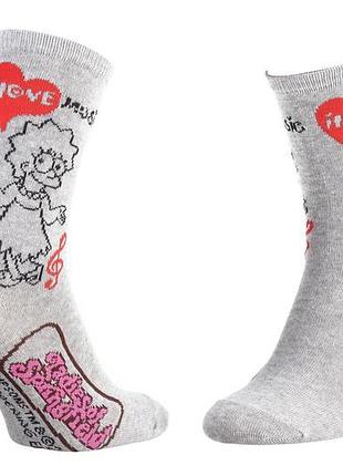 Носки the simpsons lisa i love music 1-pack 35-41 light gray 13057681-3