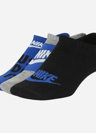 Шкарпетки nike y nk everyday ltwt ns 3pr - hb чорний, сірий, синій жін 38-42 sk0054-907 38-42
