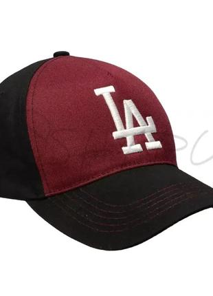 Кепка брендовий з тонкої бавовни бейсболка unisex los angeles bgh24701 чорний-бордовий
