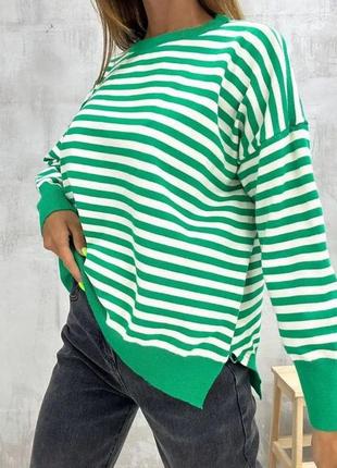 Черная женская тельняшка полосатая кофта джемпер в полоску