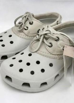 Крок в топсайдеры туфли ботинки с натуральной кожей на шнурках crocs islander оригинал) сша