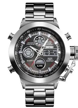 Годинник наручний чоловічий skmei 1515si silver. eu-193 колір: срібний