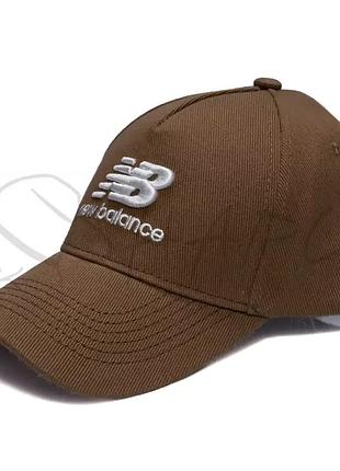 Бейсболка чоловіча п'ятиклинка з щільного котону кепка молодіжна на регуляторі з об'ємною вишивкою new balance lk14