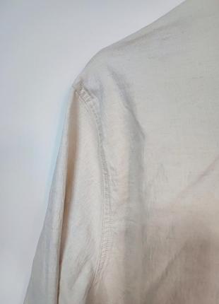 Рубашка рубашка куртка мужская белая бежевая прямая широкая классическая повседневная плотная mango man, размер l10 фото