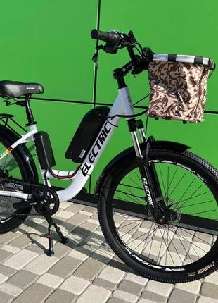 Електровелосипед cubic-bike electric 26" білий 350ват 8 а·год 48 в
