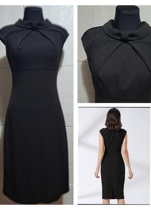 Чёрное платье миди футляр стрейч