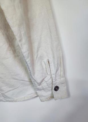 Рубашка рубашка куртка мужская белая бежевая прямая широкая классическая повседневная плотная mango man, размер l9 фото