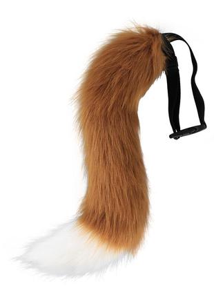 Карнавальный рыжий хвост лисы хвост для квадробики косплей аниме 50 см искусственный мех