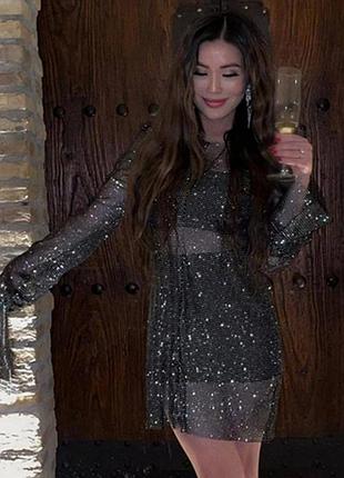 Платье сетка камни стразы люкс