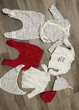 Комплект на новорождненного, боди, штаны, шапочки, слюнявчик idol baby