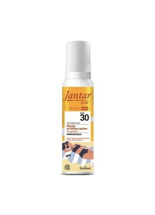 Солнцезащитная пенка для тела с золотистым шиммером, шиммером, farmona jantar sun spf30, солнцезащита, спф, автозагар, фармона