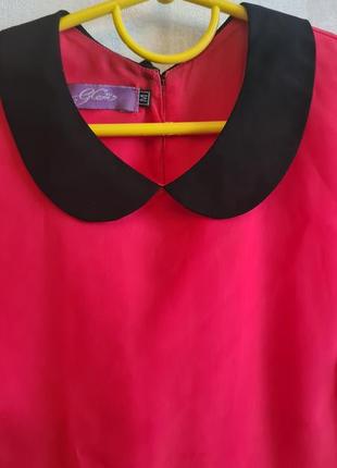 Блузка топ летняя красная шифон легкая5 фото