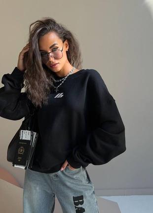 Свитшот в стиле balenciaga черный кремовый