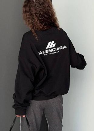 Свитшот в стиле balenciaga черный кремовый
