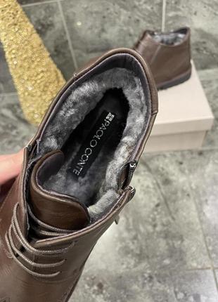 Зимние туфли / ботинки paolo conte brown (кожа, натуральный мех)