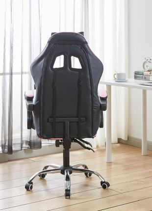 Крісло геймерське bonro b-810 рожеве з підставкою для ніг