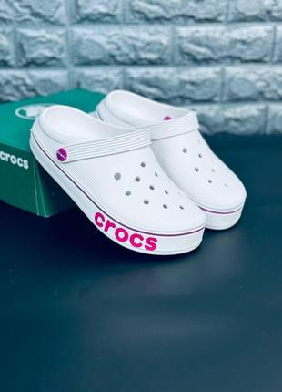 Женские кроксы crocs шлёпанцы белого цвета