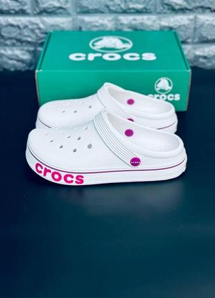 Женские кроксы crocs шлёпанцы белого цвета3 фото