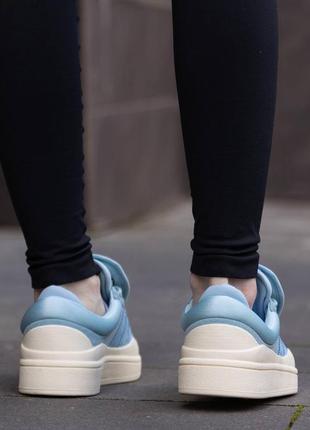 Жіночі кросівки adidas campus x bad bunny blue cream6 фото