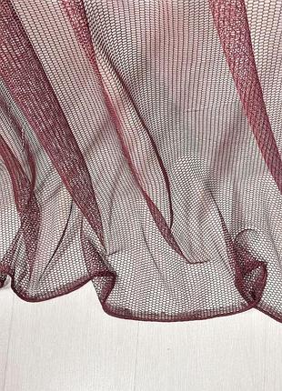 Ткань тюль сетка однотонный соты v-313 вишня