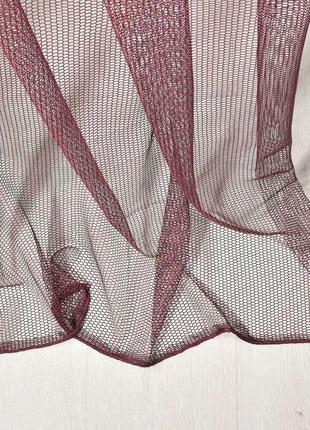 Ткань тюль сетка однотонный соты v-313 вишня