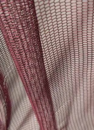 Ткань тюль сетка однотонный соты v-313 вишня