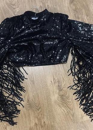 Топ в паєтки з бахромою asos